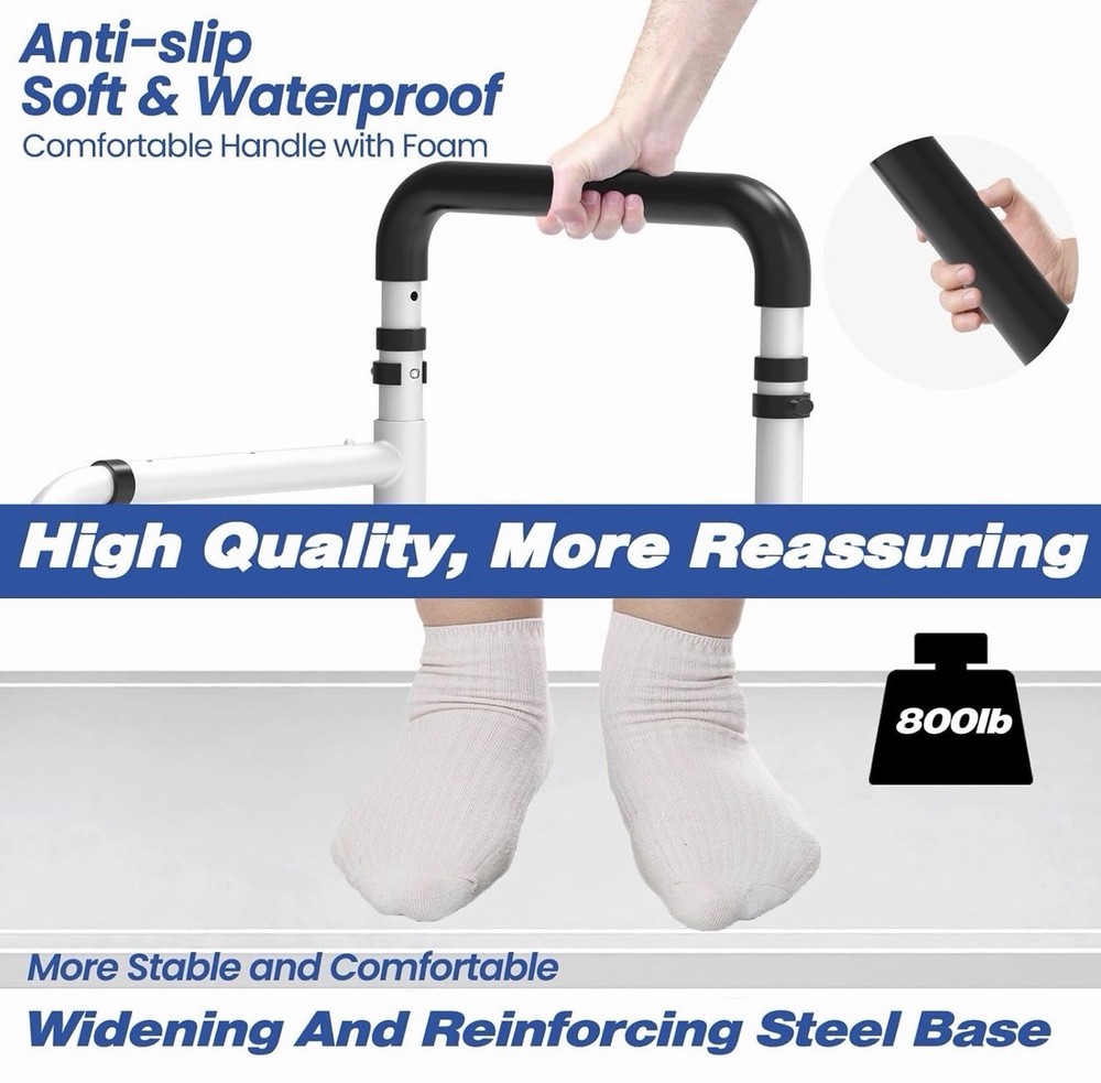 Bed Step Stool for the Elderly/High Beds, Adjustable, LED Light, 800lb Capacity