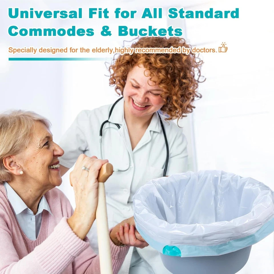 120 Disposable Commode Liners for Bedside Commode, beside Commode Liners, Portab