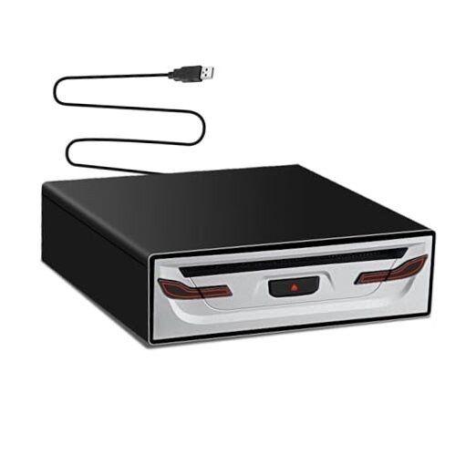 Portable External CD Player for Car - Plug and Play Universal USB CD Black
