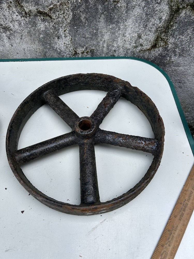 antique, rustic cast iron wheels