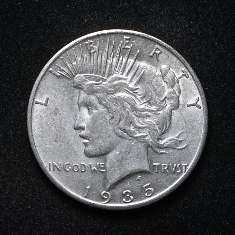 1935-S Peace Silver Dollar AU+ (cn16890)