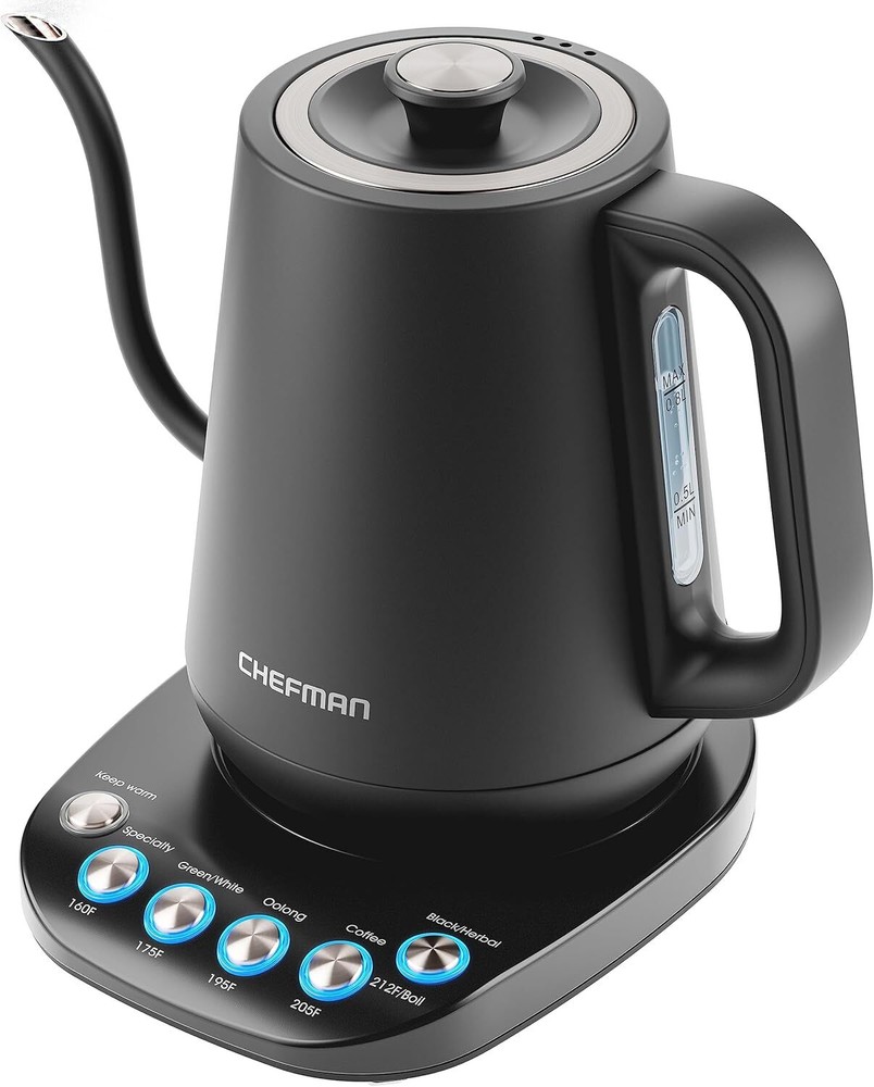 Chefman TrueTemp Precision Control Gooseneck Kettle, Internal Custom