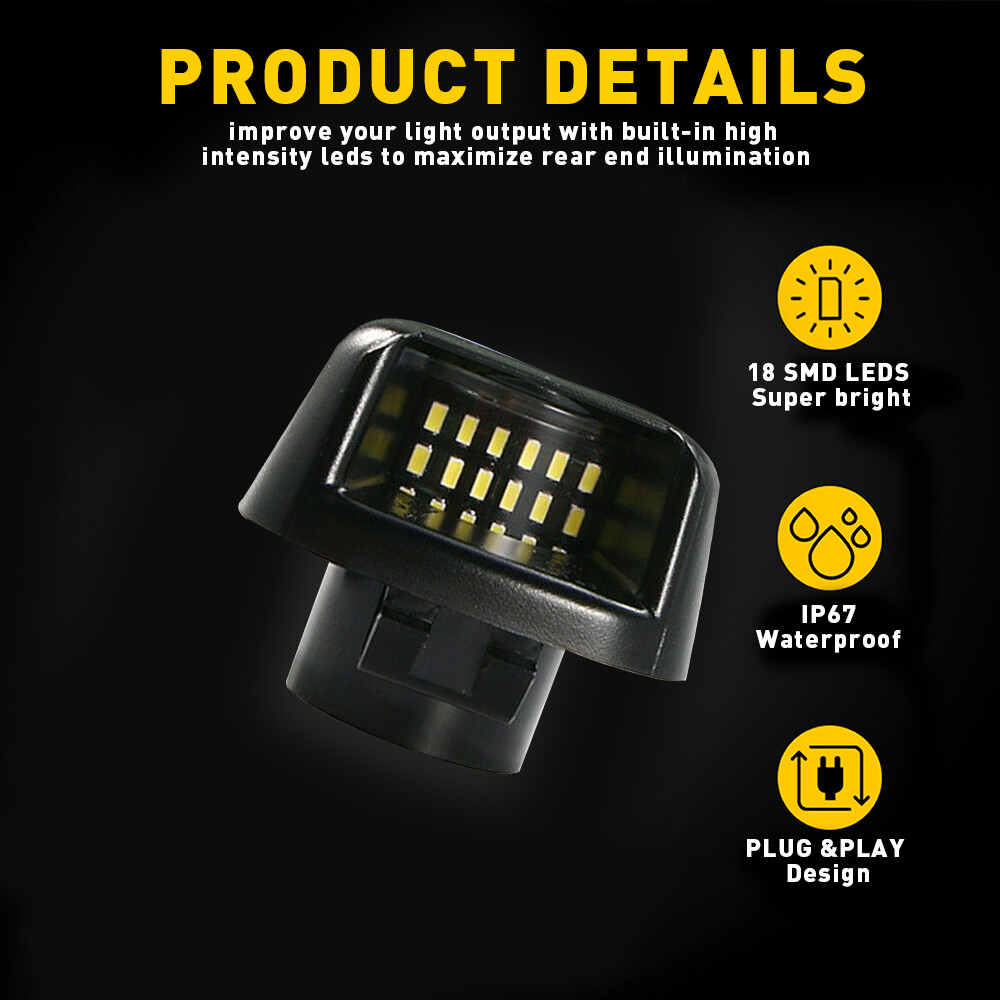 For 2007-2019 Nissan Frontier License Plate Light Rear Bumper Lamp Replacement