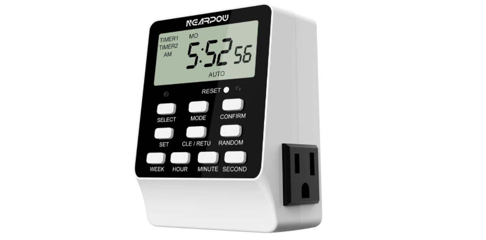 Dual Digital Light Outlet Timer Switch 18 Programs Auto Turn On Off Electronics