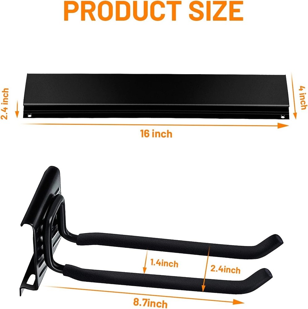 Versatile Garage Tool Storage Organizer - 450lb Capacity with Adjustable Hooks