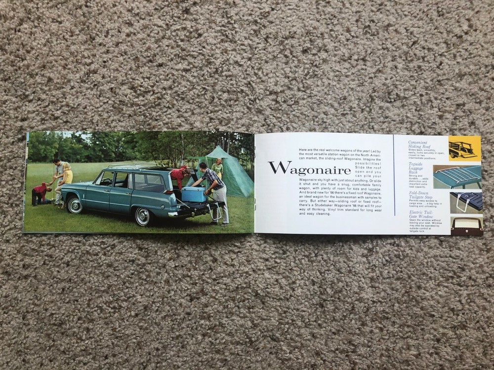 1966 Studebaker full car model line sales brouchure.
