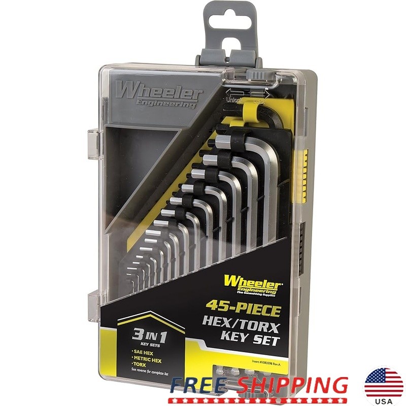 45 Piece Hex Torx Key Set Gunsmithing Firearm Maintenance W/ Storage Case New