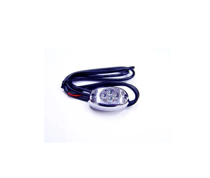 Logisys 4 LED Courtesy Light - Black or Chrome Case - White, Red, Blue, Green