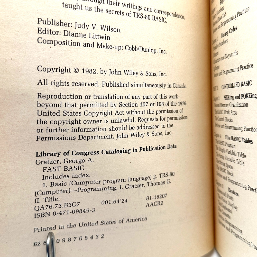 Fast BASIC Beyond TRS 80 BASIC 1982 Wiley Vintage Computer Programming Guide