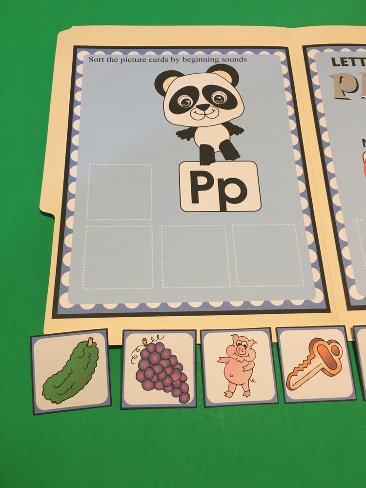 Patrick Panda - Letter Pp - DIY File Folder game - Printed / Uncut