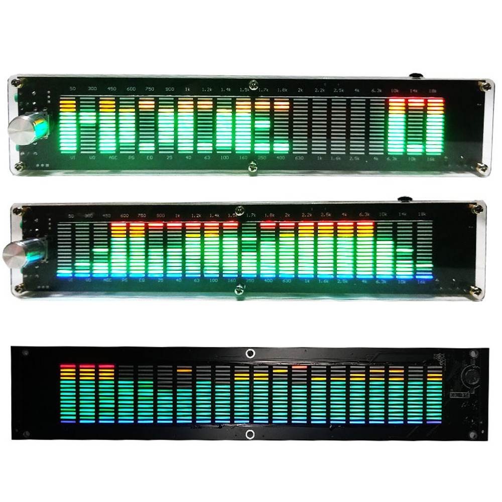 20 Segment LED Level Display Stereo VU Meter Indicator Music Spectrum Analyzer