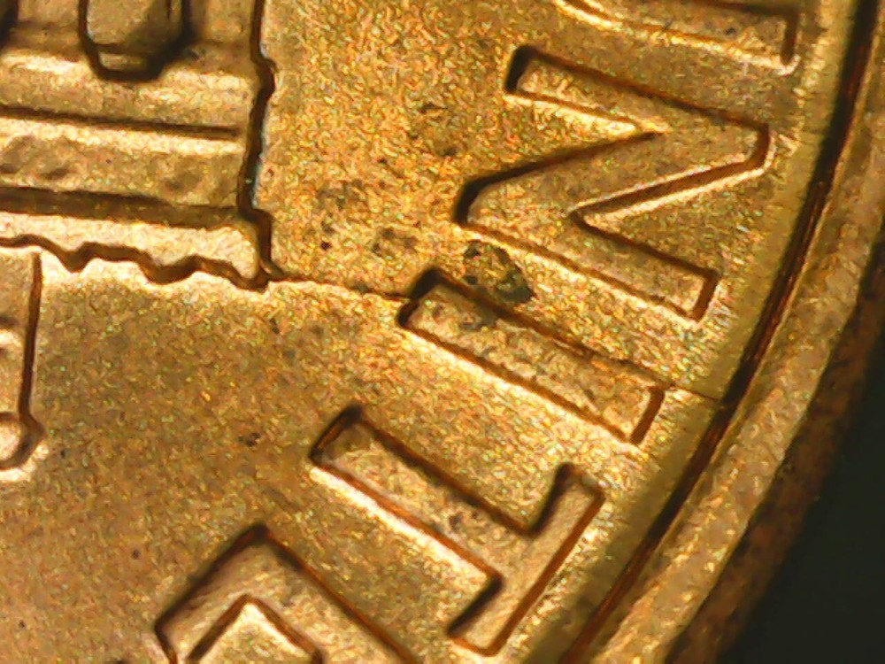 1990 Penny Die Crack Reverse