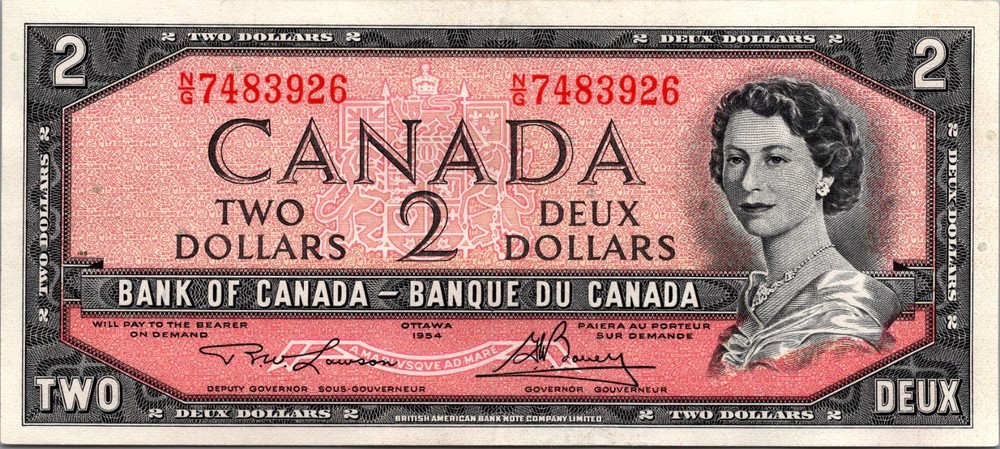 Canada 2 Dollars 1954 BC-38d AU