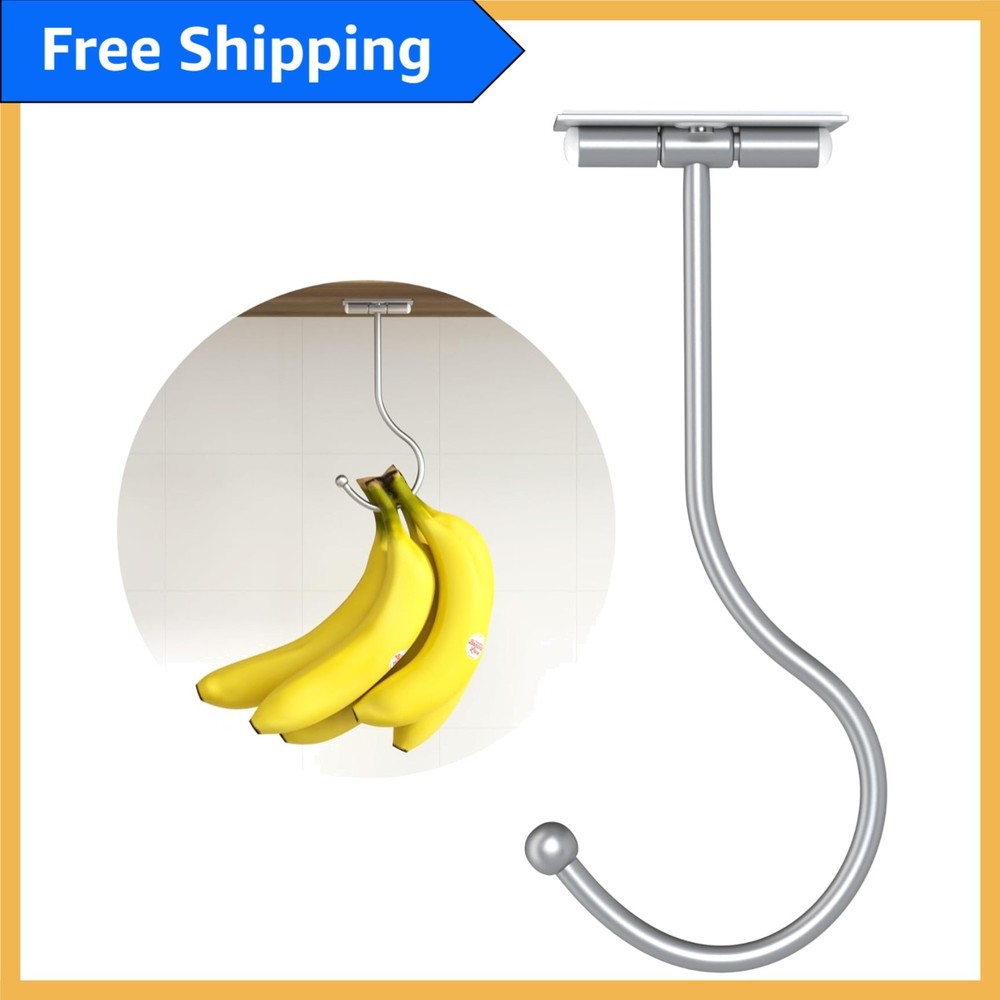 Modern Adhesive Banana Holder - Foldable Hook for Wall Mount Convenience