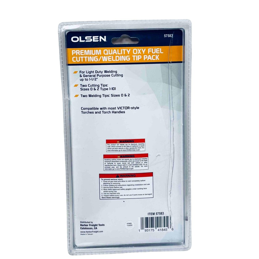 Olsen 57583 Premium Quality Oxy Fuel Cutting/Welding Tip Pack
