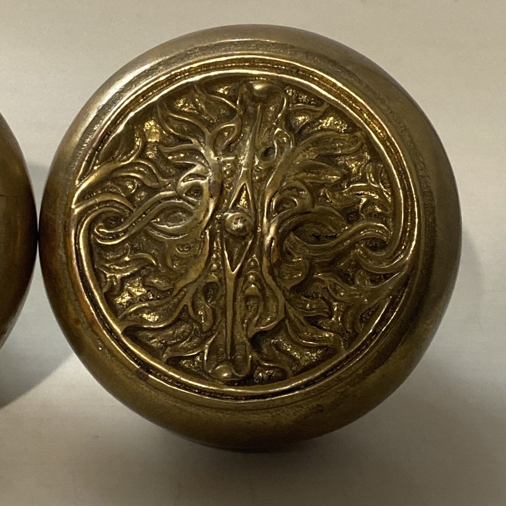 late Victorian style compression brass door knobs set