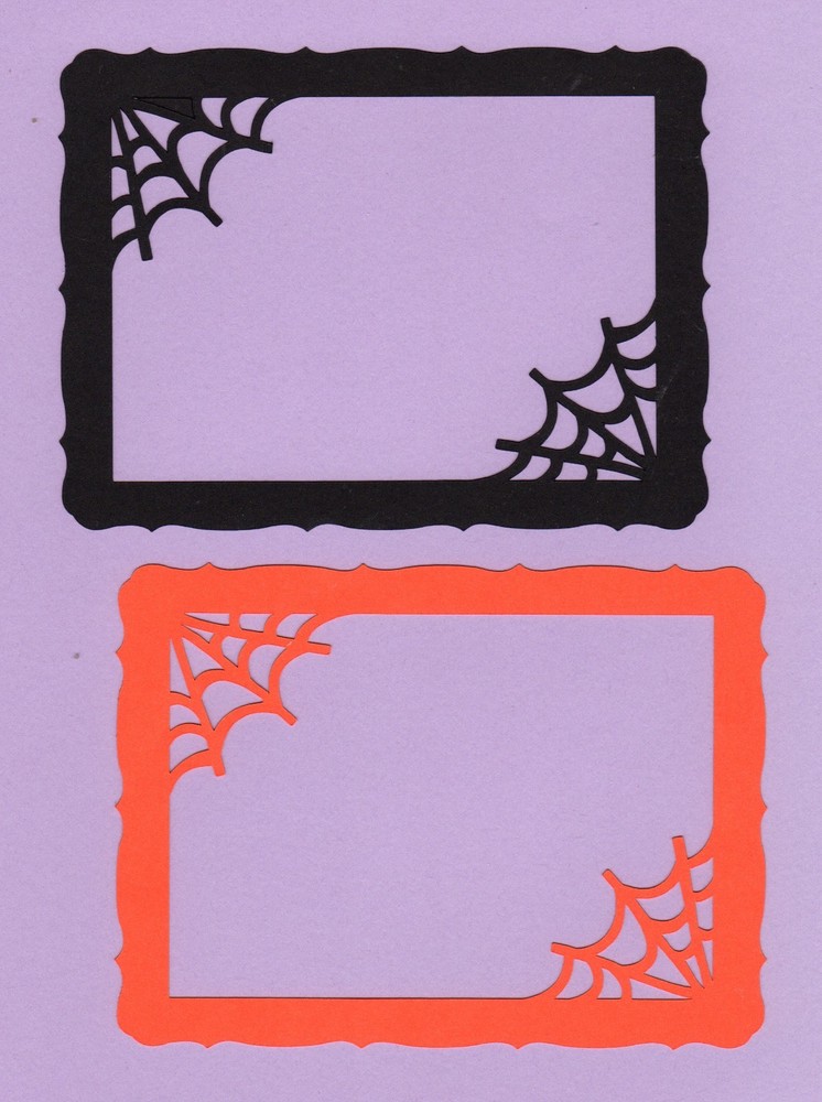 Halloween Frames - 4 frames, 2 black & 2 orange - 4" x 6"  Spider Frames