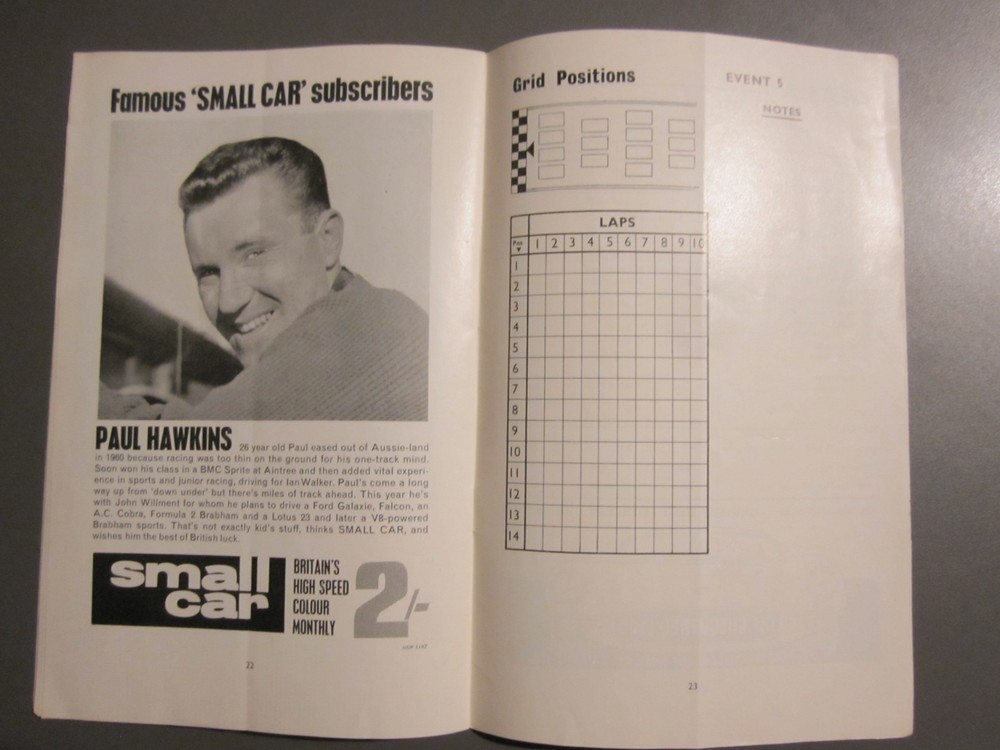 BRSCC Mallory Park Easter Monday 30 March 1964 programme