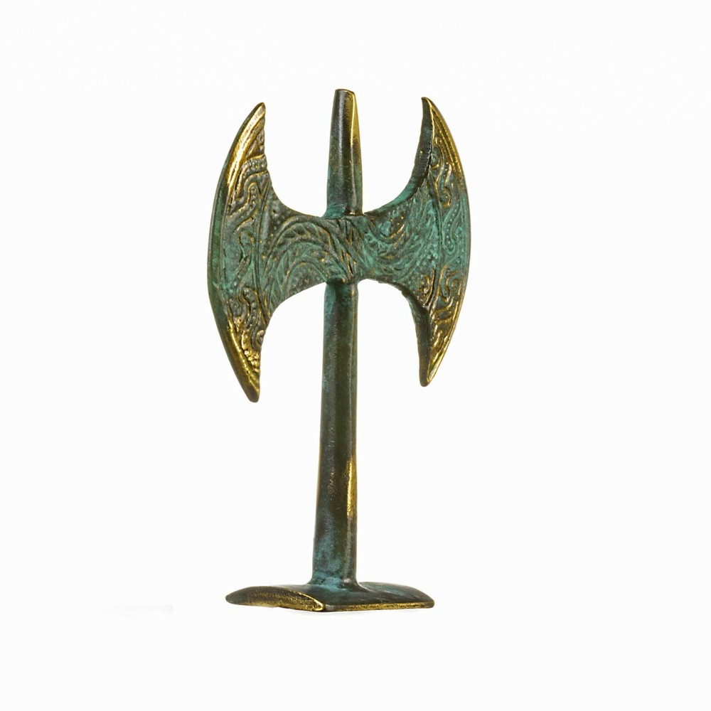 Minoan Double Axe Labrys Ancient Greece Solid Bronze 4.7"