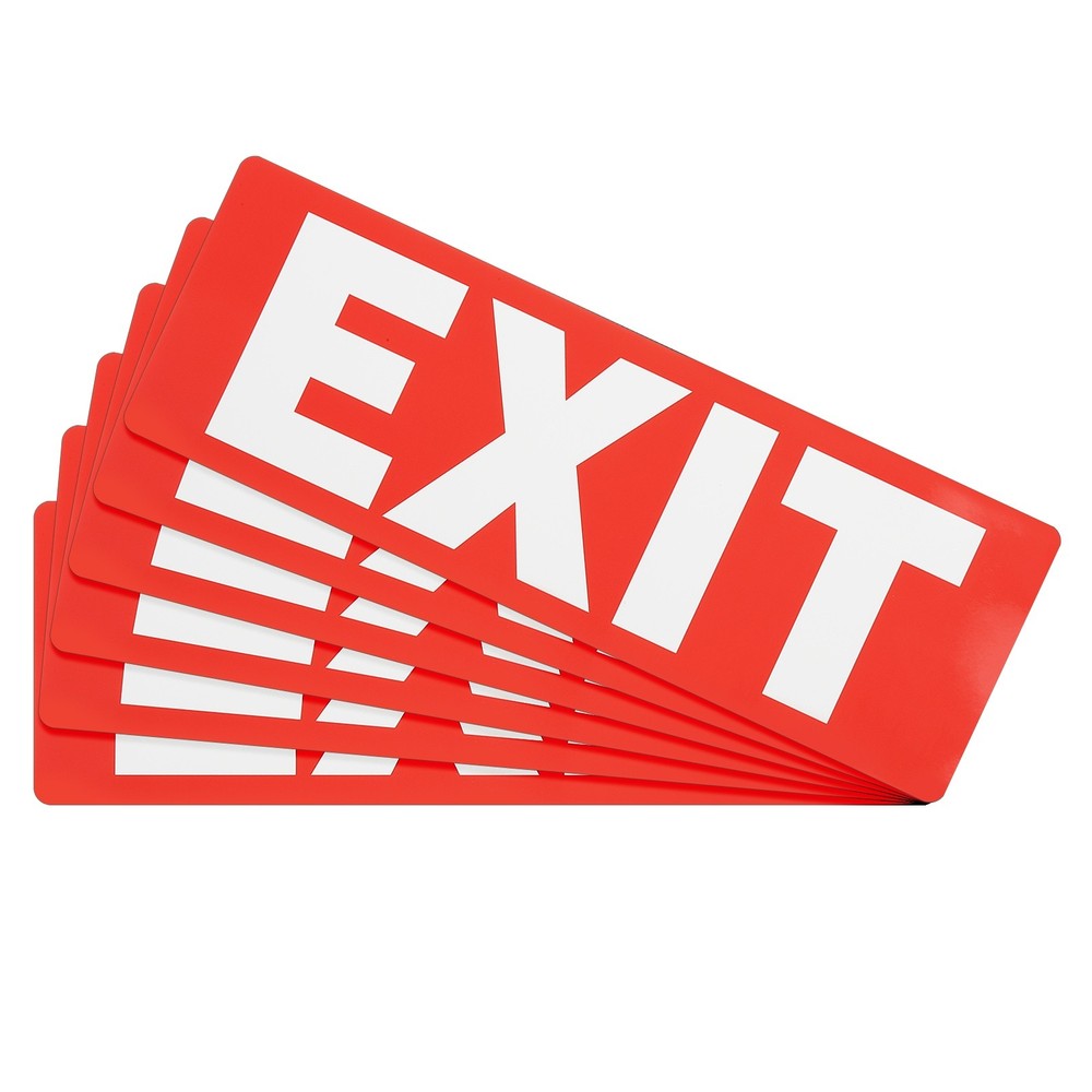 6Pcs Exit Signs Stickers Self-Adhesive Paper,White