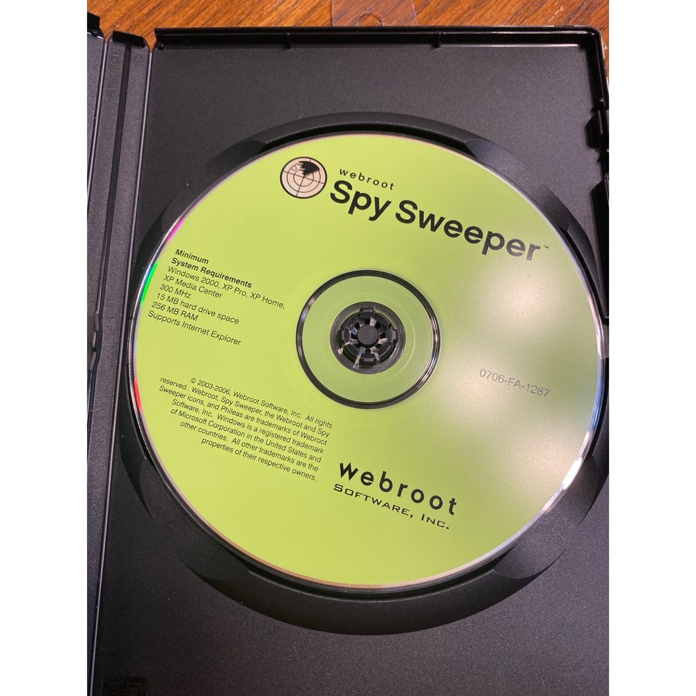 Webroot Spy Sweeper Cd ROM Software Disc 2003-2006 Y2K PC Security