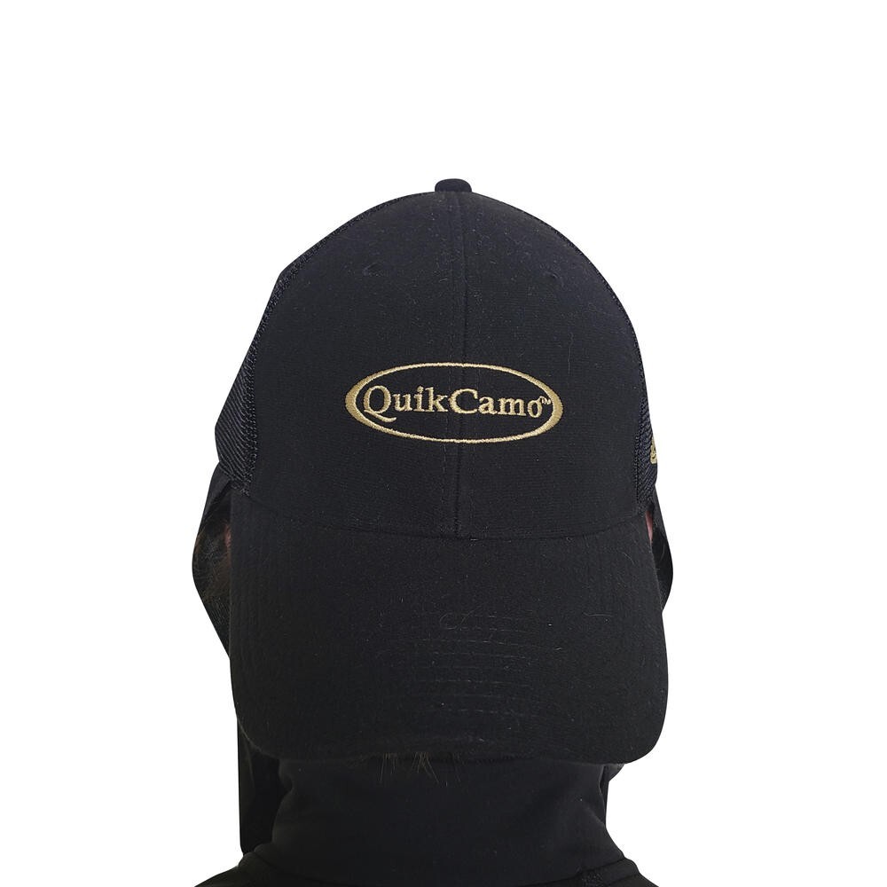 QuikCamo® 2-in-1 Hat/Rear Mask Black - Medium