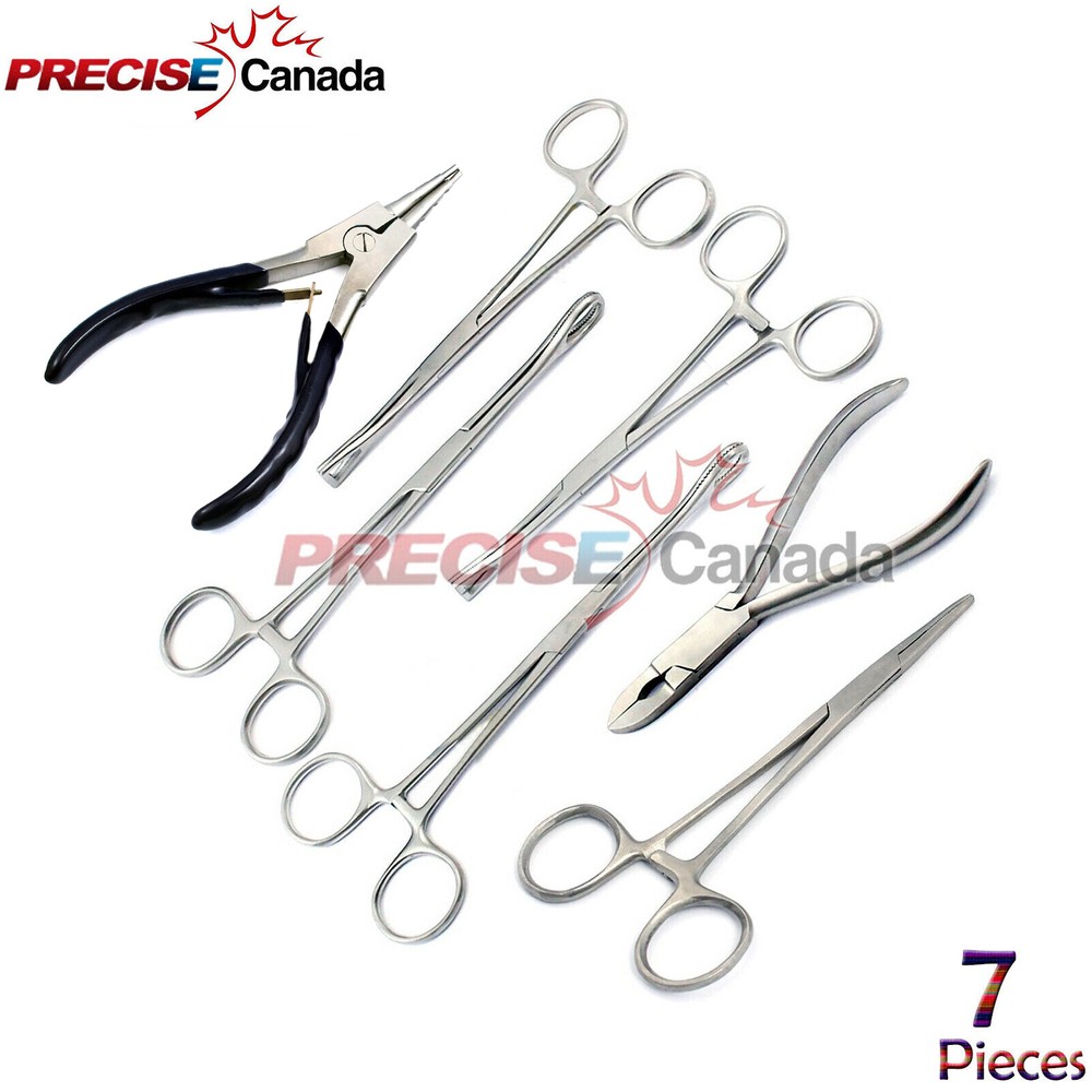 7 Body Piercing Instruments Kit Tools Pennington Forceps Best Quality