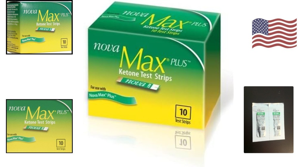 Instant Results with Plus Ketone Strips - 10 Individually Wrapped Tests