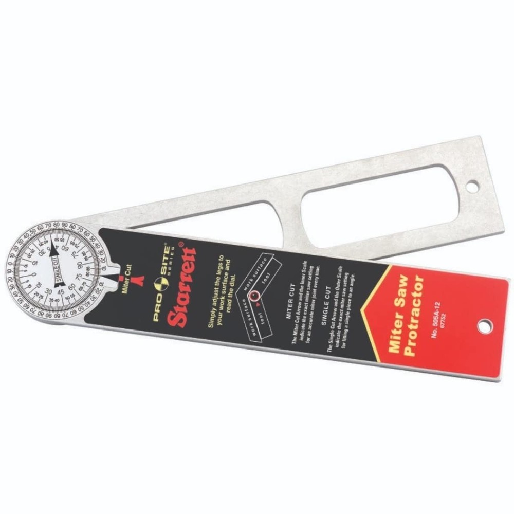 Starrett ProSite Miter Protractor Angle Finder with Two Laser Engraved Scales -