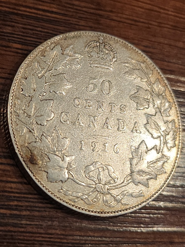 1916 Canada 50 Cents Silver Coin