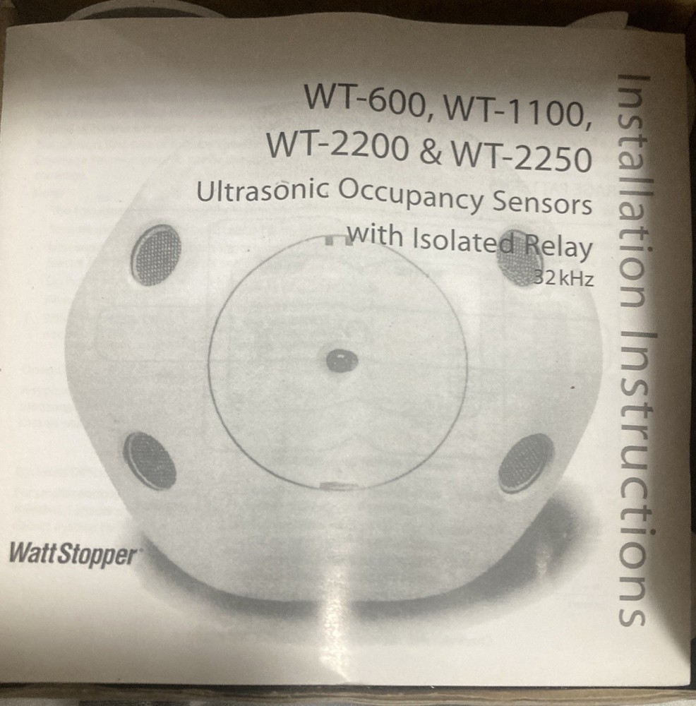 WATTSTOPPER WT-2250 ULTRASONIC OCCUPANCY SENSOR