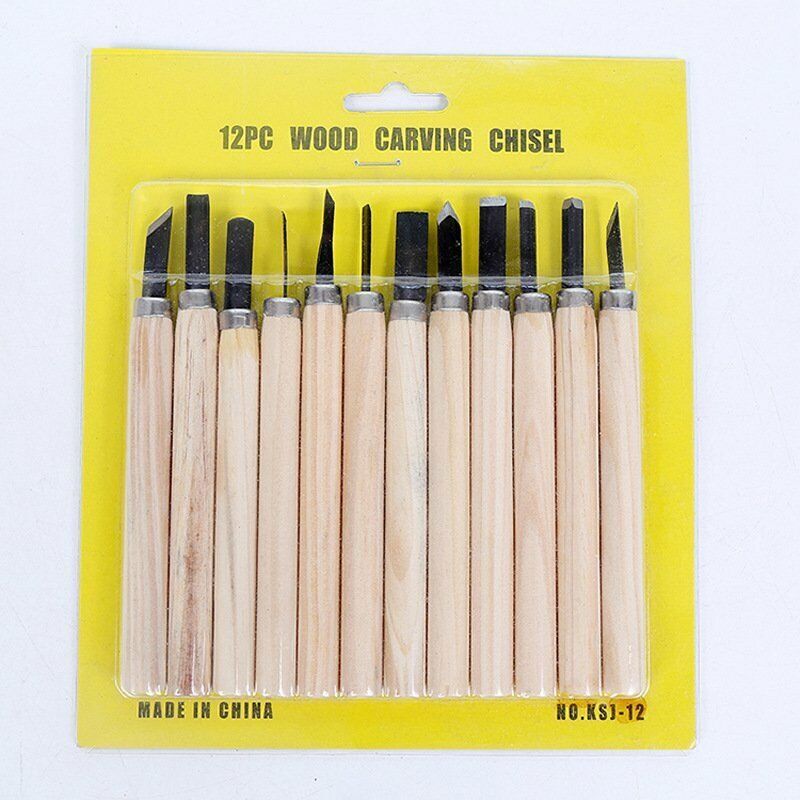 12Pcs Wood Carving Tools Hand Chisel Knife Set Woodworking Gouges Professionals
