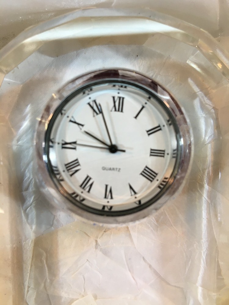 Optic Crystal Arched Clock in Clear Color