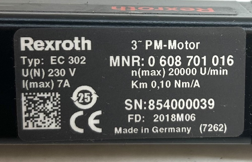 Bosch Rexroth Tightening Spindle System 0 608 701 016 + Modules