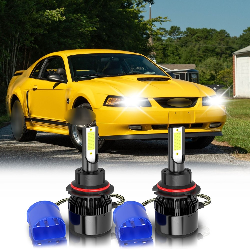 For 1999-2004 Ford Mustang LED Headlight Bulbs High Low Beam Combo Kit 6000K