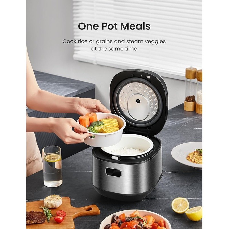 Multi-Function Rice Cooker LCD Touch Control 9 Cooking Programs Fuzzy Logic New