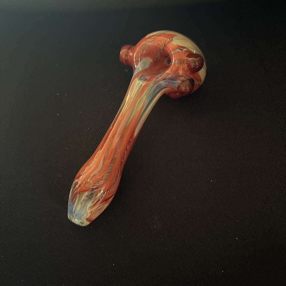 Red Reverse Glass Pipe Design Made In USA