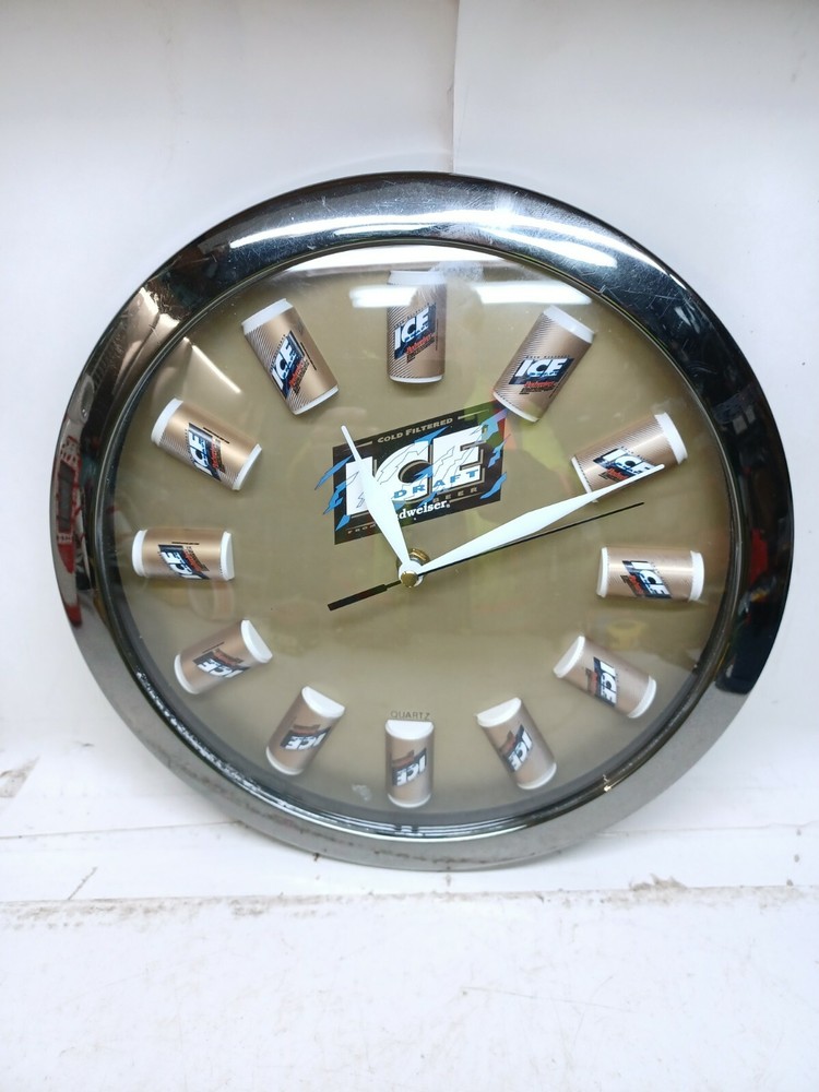 Budweiser Beer Ice Draft Clock 3D