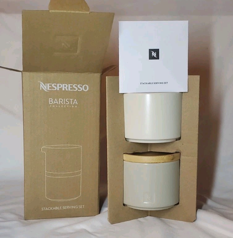 NEW Nespresso Stackable Serving Set ~ in Box, Barista Collection
