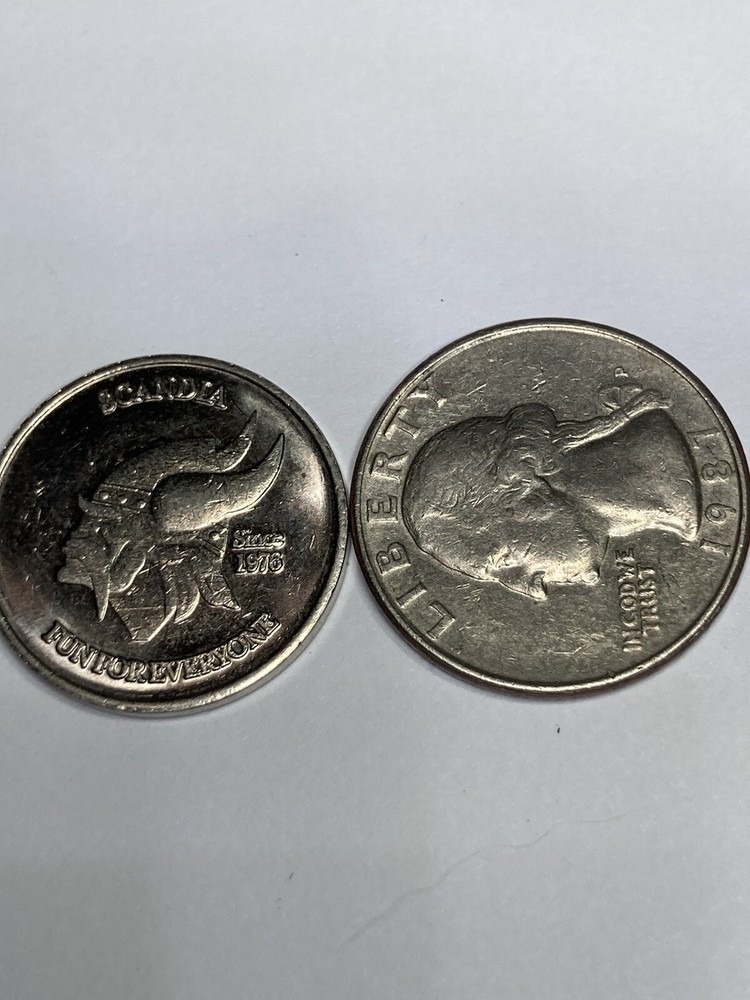 VINTAGE SCANDIA ARCADE TOKEN #qd1