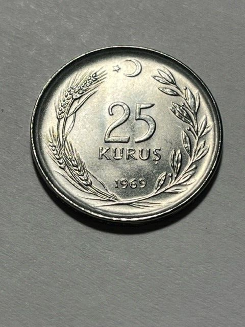 1969 Turkey 25 Kurus BU #20018