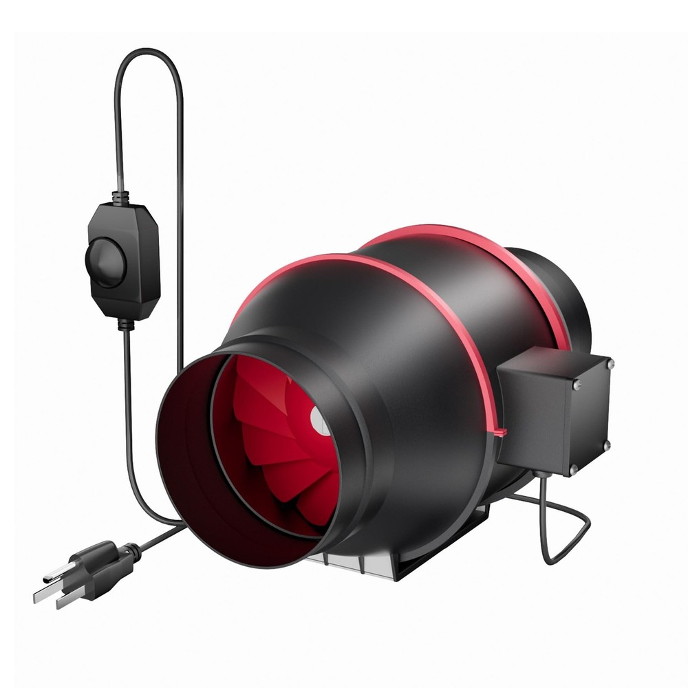 Inline Duct Fan 6 Inch 390 CFM with Variable Speed Controller Ventilation Exh...