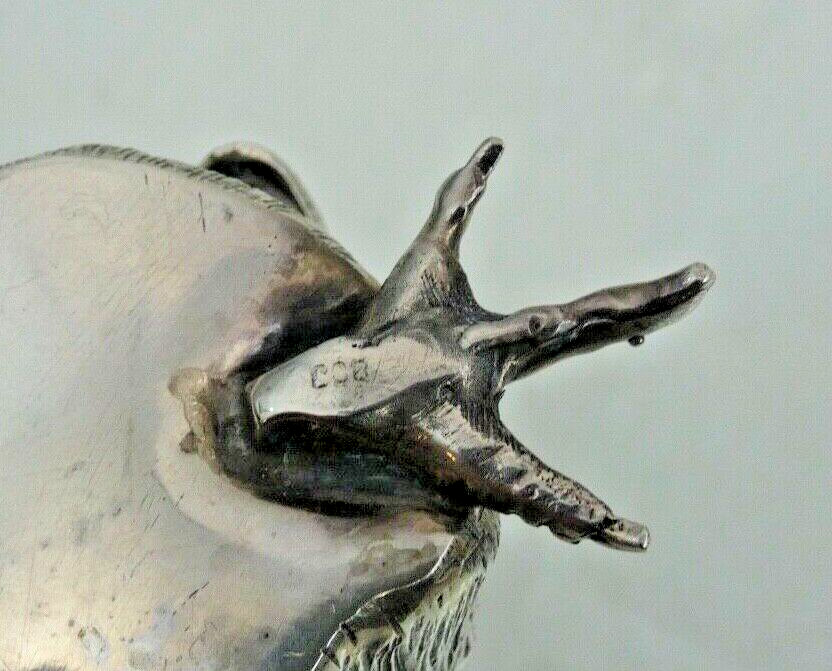 EXCEPTIONAL 800 SILVER FIGURAL PENGUIN CIGAR / CIGARETTE LIGHTER sterling