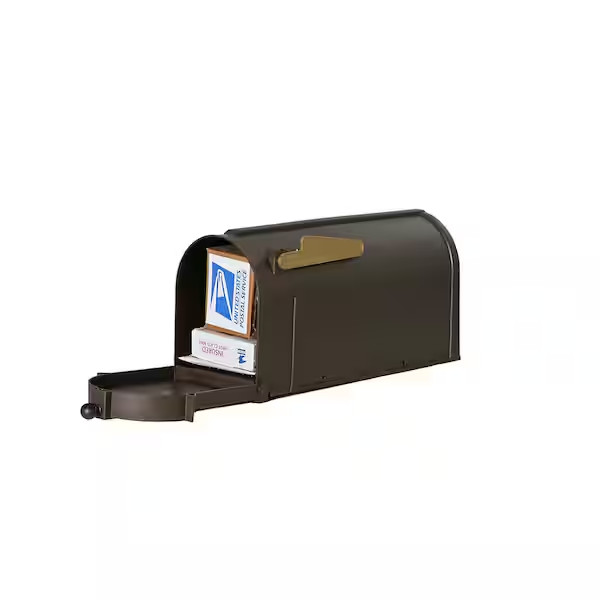 Bronze Post Mount Mailbox, Large, Keeps Mail Dry, Heavy Duty for Rural