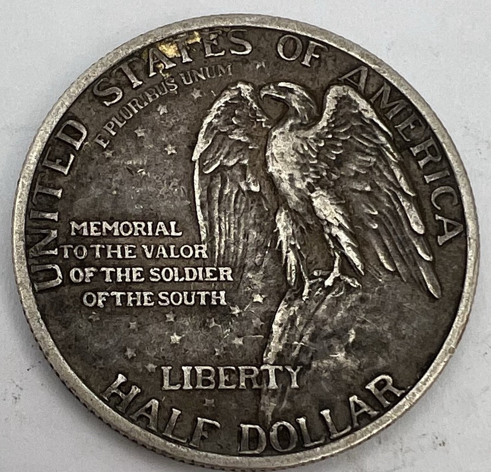 1925 Stone Mountain Commemorative Silver Half Dollar US Coin TONED!