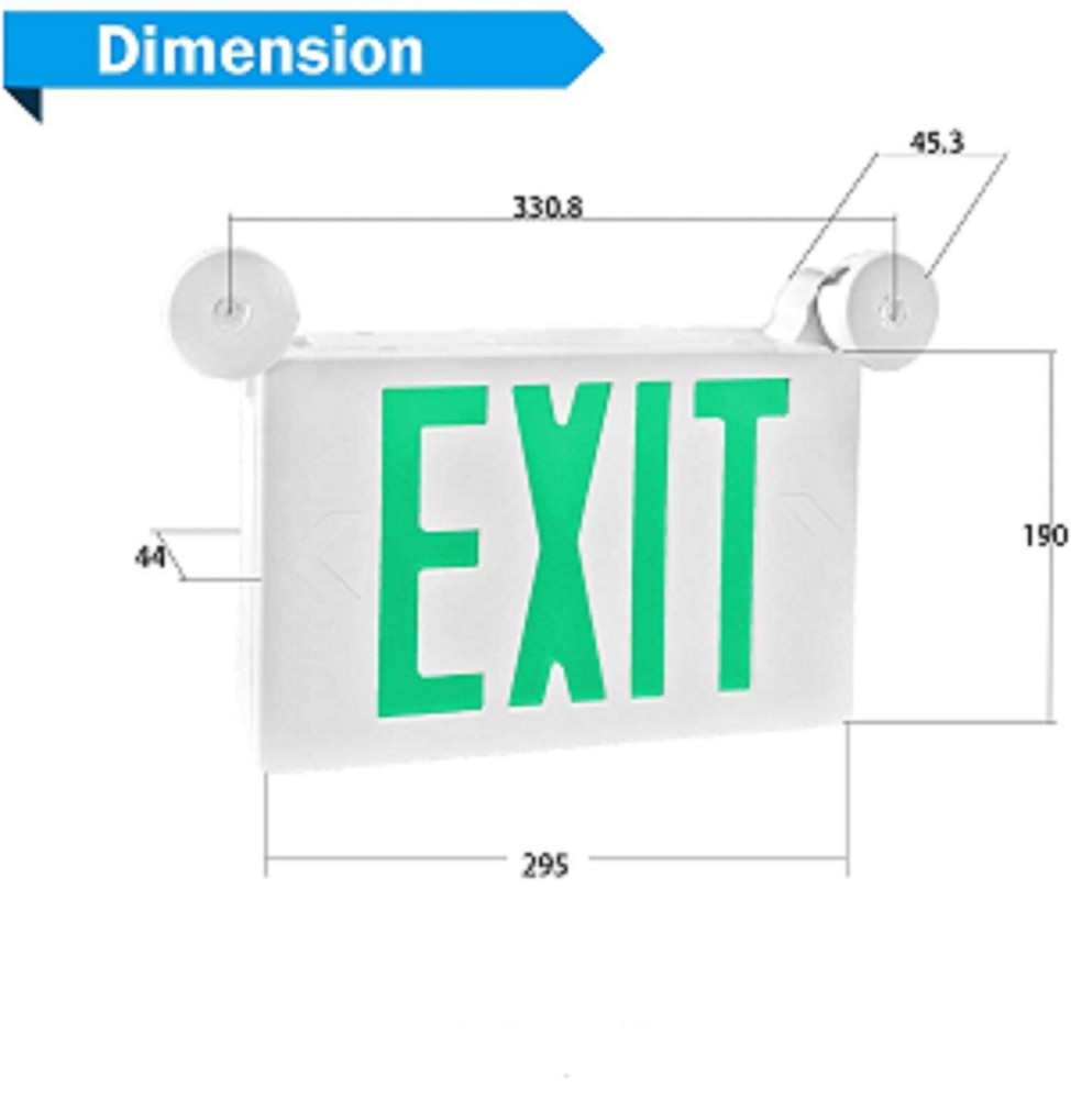 4 Pack Led Green Exit Sign with Emergency Lighting/Exit Light for Home /Busniess