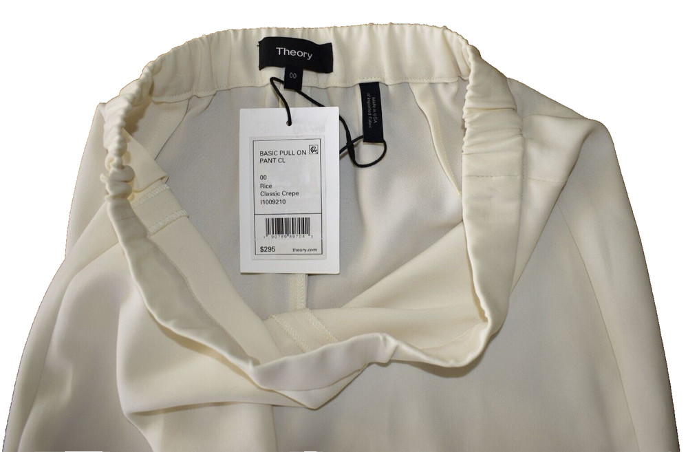 B0 NWT THEORY Rice Classic Crepe Elastic Waist Basic Pull On Pants Size 00 $295