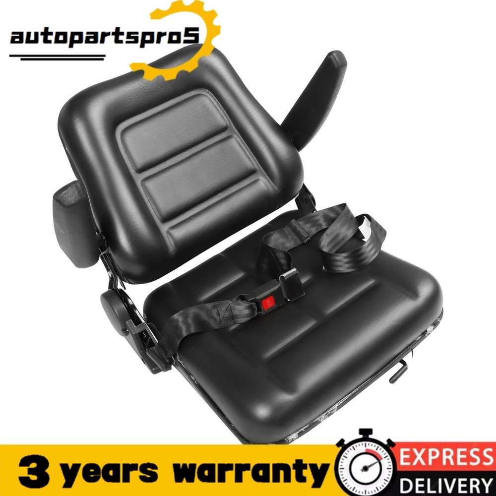 Universal Forklift Tractor Seat Backrest Adjustable w/ Armrest