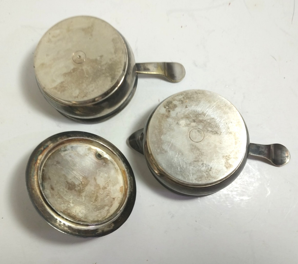 VINTAGE STACKABLE SILVERPLATE CREAM AND SUGAR SET WITH LID, FREE SHIPPING
