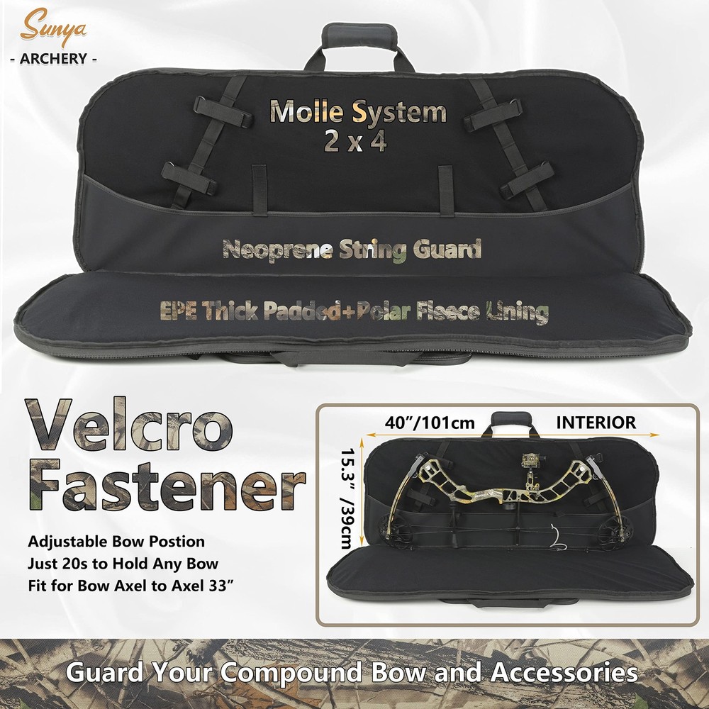 Compound Bow Case with Molle System - Neoprene Bow String Protection Padded ...